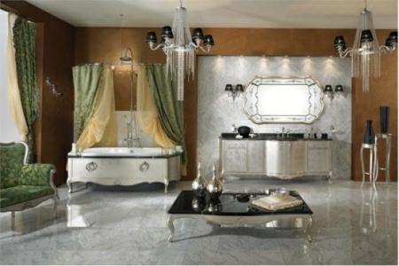 White Bathroom Furniture on Gold Componibile Bathroom Furniture Collection From Lineatre