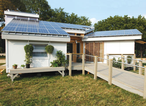 solar powered house. on solar power