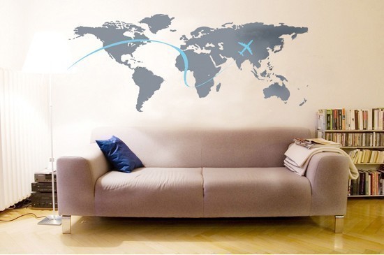 world map wallpaper mural. World Map Murals Vinyl Decals