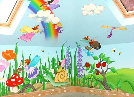 Room Design Kids on Cartoon Characters Or Animals Mural Painting For The Kids Room