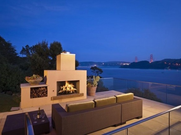 outdoor fireplace designs pictures. This modern outdoor fireplace