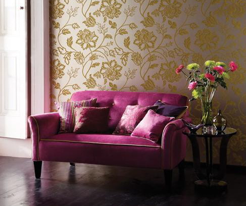 Purple Wallpaper For Living Room. Purple Dramatic Room Wallpaper